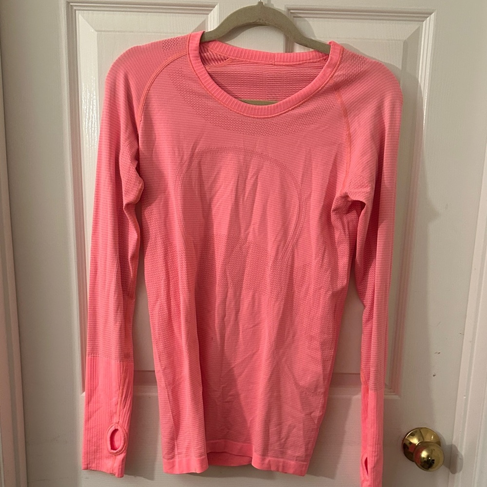 Lululemon Pink Long Sleeve Athletic Top